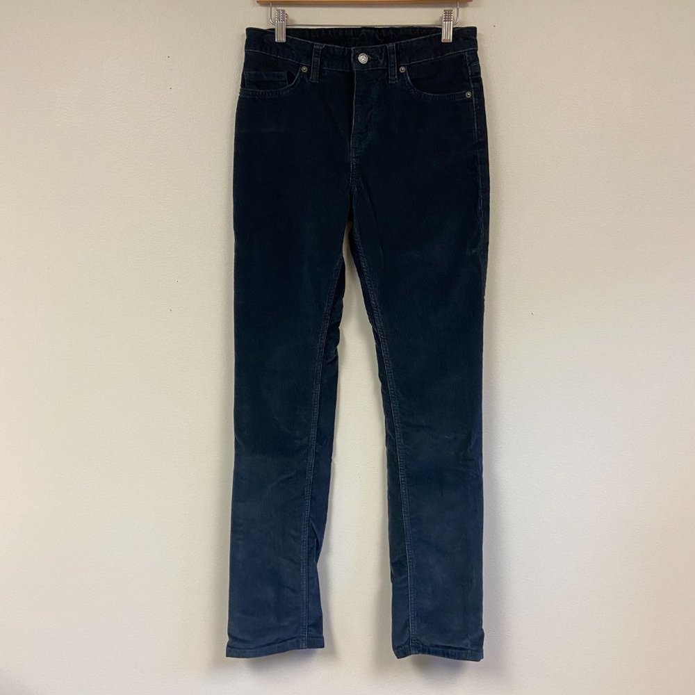 Patagonia Womens Blue Worn Wear Slim Fit Pockets Corduroy Utility Pants Size 28